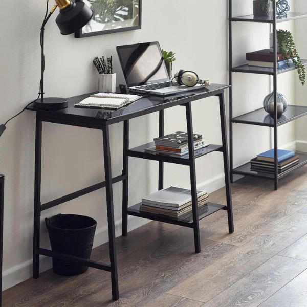 Chicago Desk - Smoked Glass by Julian Bowen