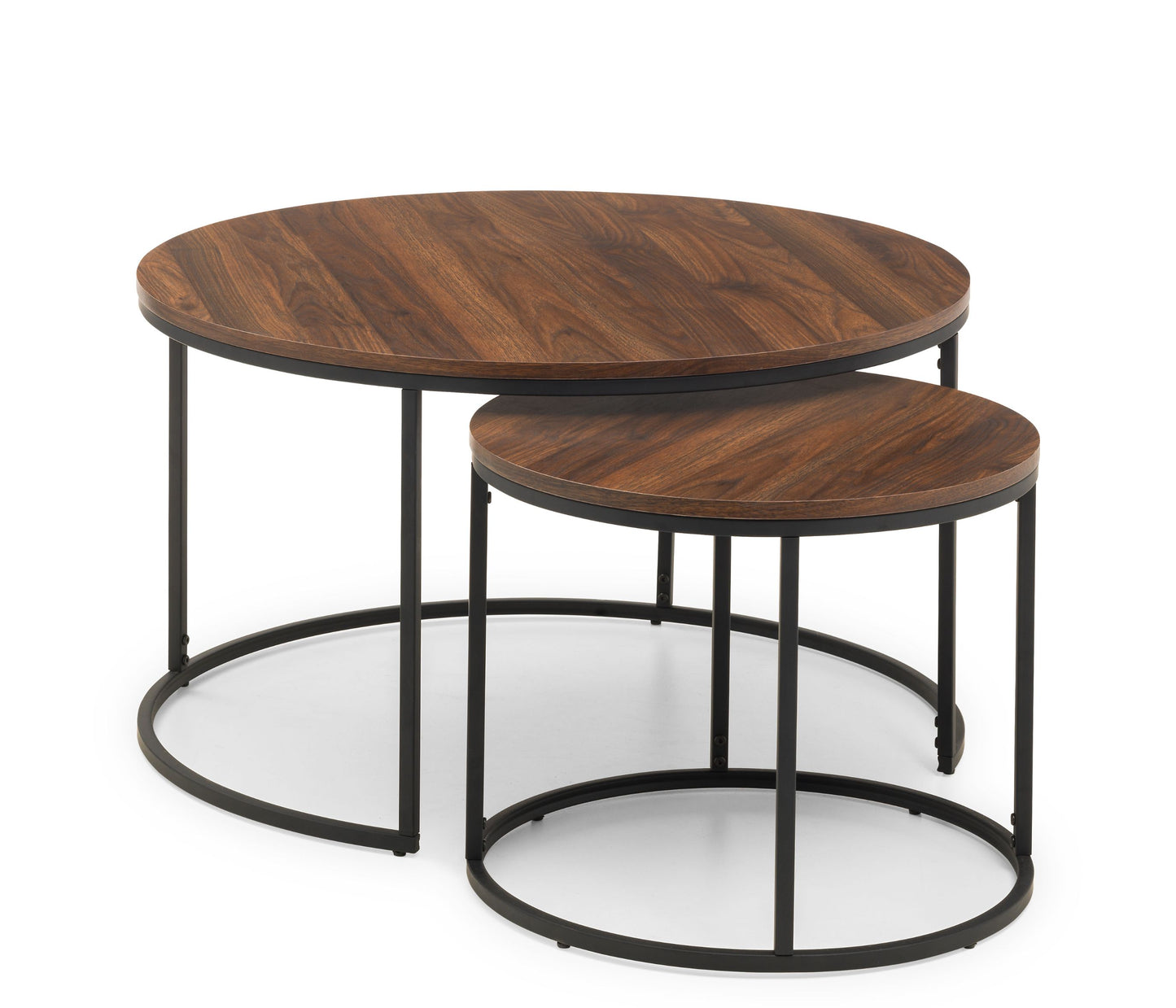 Bellini Round Nesting Coffee Table - Walnut By Julian Bowen