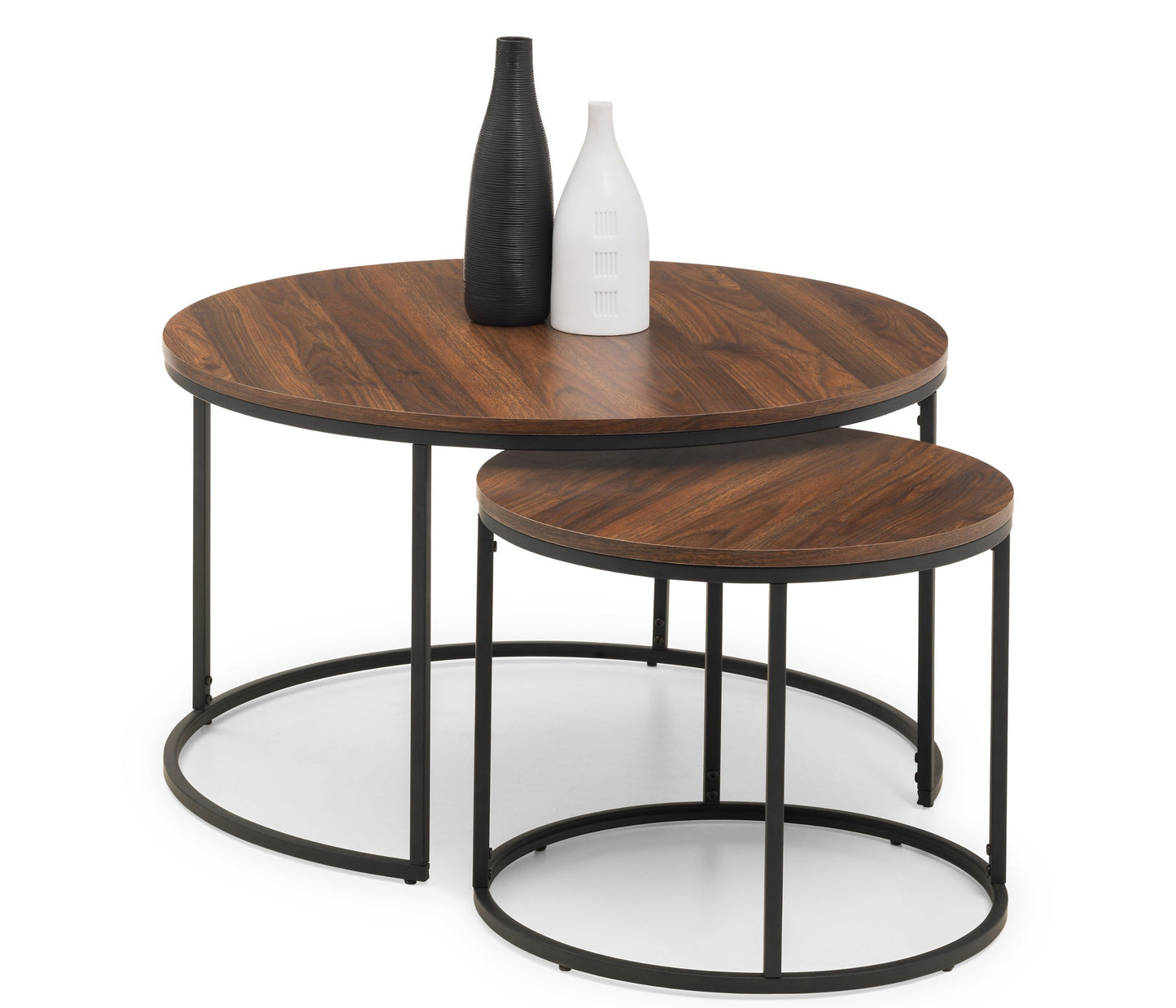 Bellini Round Nesting Coffee Table - Walnut By Julian Bowen