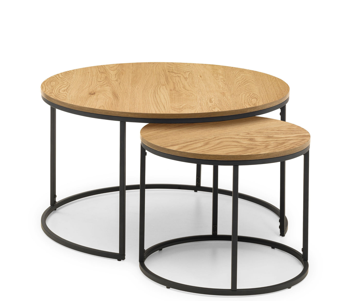 Bellini Round Nesting Coffee Table - Oak By Julian Bowen