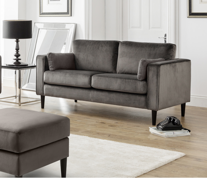 Hayward Velvet Medium 2 Seater Sofa - Grey By Julian Bowen