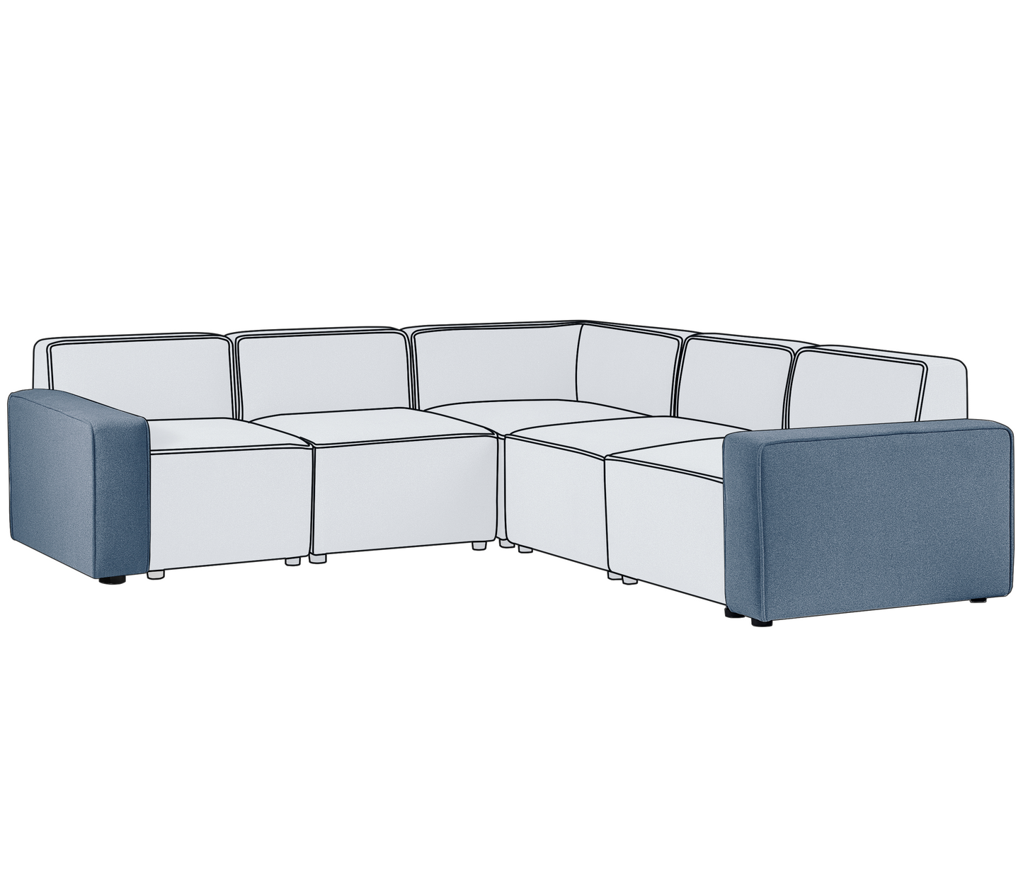 Lago Combination Sofa Pair Of Arms - Grey By Julian Bowen