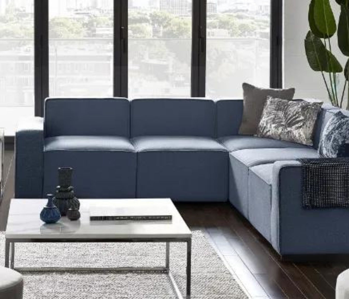 Lago Combination Sofa Corner Unit - Blue By Julian Bowen