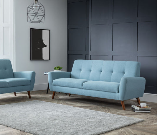 Monza 2 Seater Compact Retro Sofa - Blue By Julian Bowen