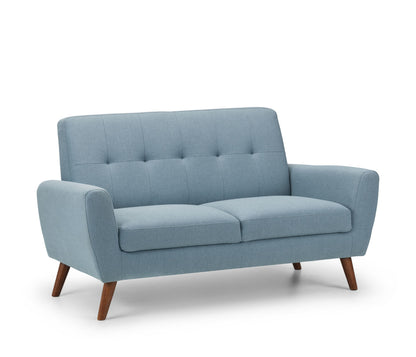 Monza 2 Seater Compact Retro Sofa - Blue By Julian Bowen