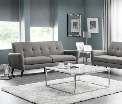 Monza 2 Seater Compact Retro Sofa - Grey By Julian Bowen