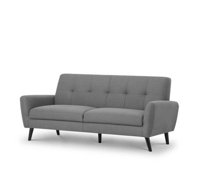 Monza 3 Seater Compact Retro Sofa - Grey By Julian Bowen