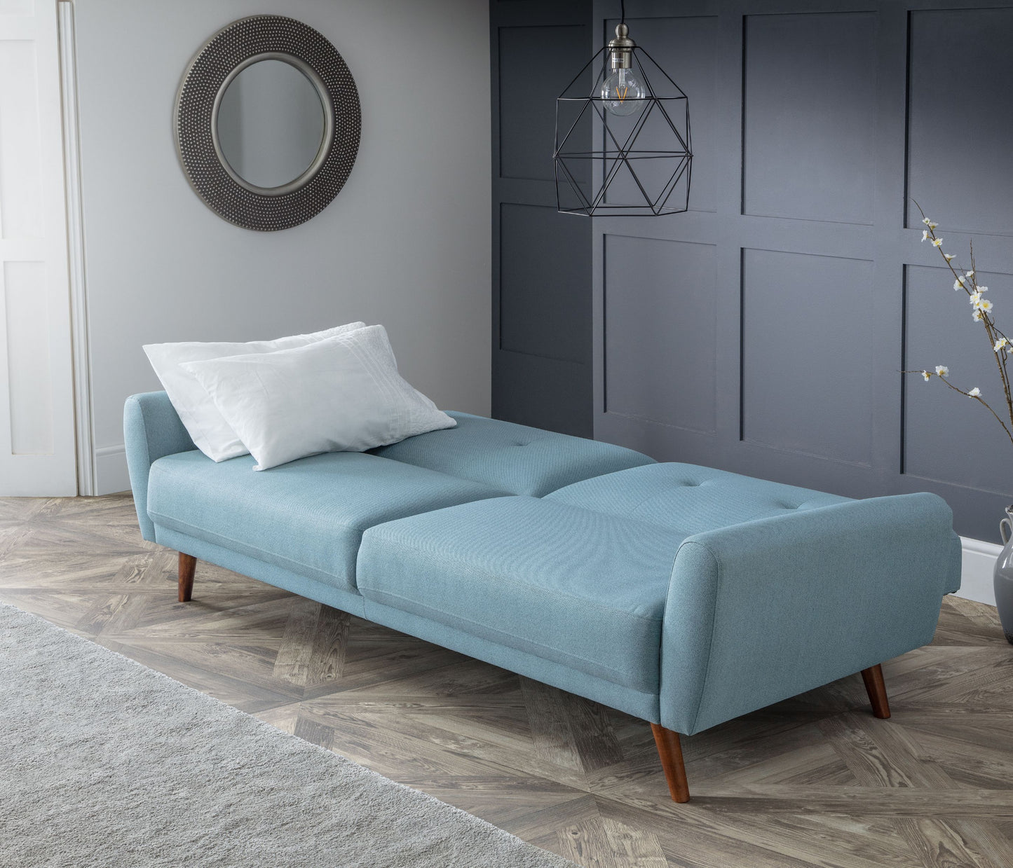 Monza Fabric Sofa Bed - Blue By Julian Bowen