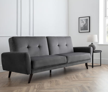 Monza Sofabed In Dark Grey Velvet By Julian Bowen