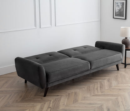 Monza Sofabed In Dark Grey Velvet By Julian Bowen